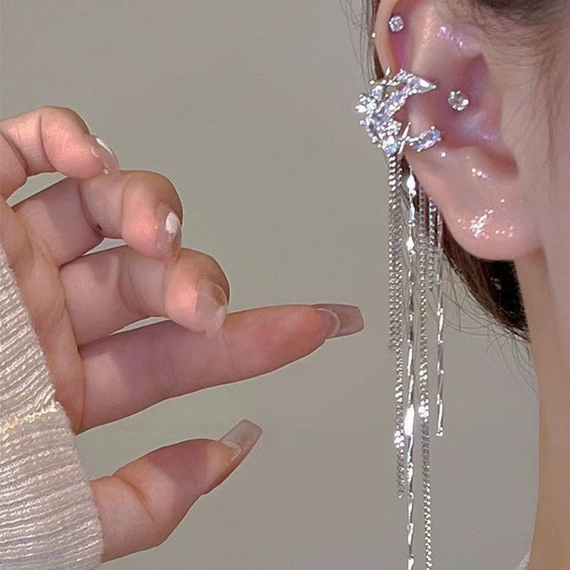 Неоднородные серьги-потьки (каблуки) с Diamonds, стиль флер-лукс, одиночные и парные варианты