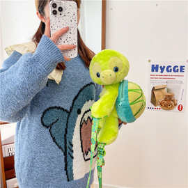 新款乌龟毛绒玩具背包可爱生日礼物秋冬毛绒玩偶节日礼物卡通背包