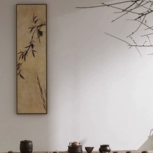 新中式竹子装饰画茶室书房水墨画书法院走廊过道玄关高档壁画挂画