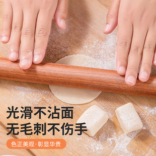 Large Solid Wood Rolling Pin for Dumpling Wrappers, Non-Stick Roller for Home Use, Noodle Rolling and Kneading Stick