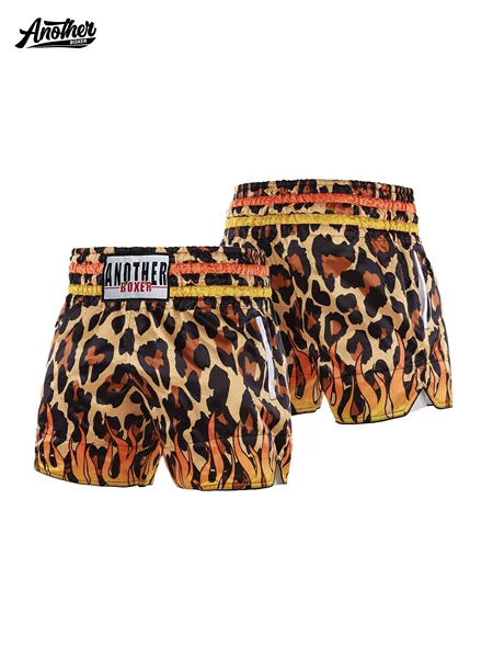 AN2026 Cross-border European and American Women's High-Waisted Muay Thai Shorts, Plus Size, Fashionable Leopard Print Boxing Shorts