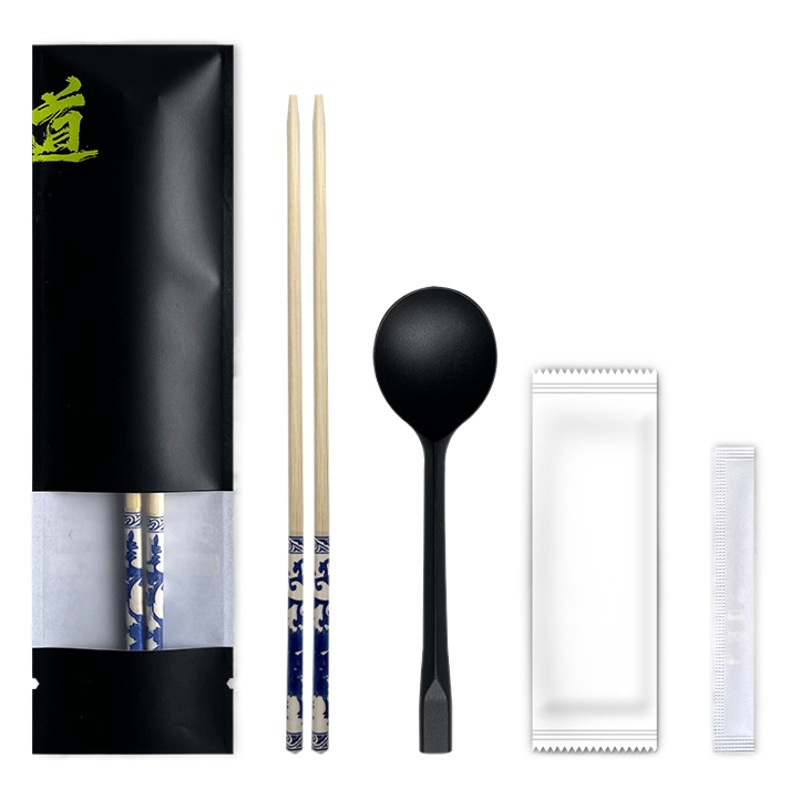 Disposable Chopsticks Four-piece Hot Pot Chopsticks Customized Lengthened Secondary Chopsticks Customized Kraft Paper Packaging Three-piece Set