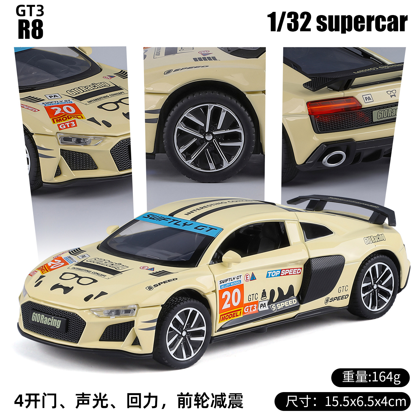 (En caja) Coche deportivo de juguete Apollo Evo a escala 1:32, modelo de aleación con sonido y luz, juguete para niños, venta al por mayor desde Chenghai image 272