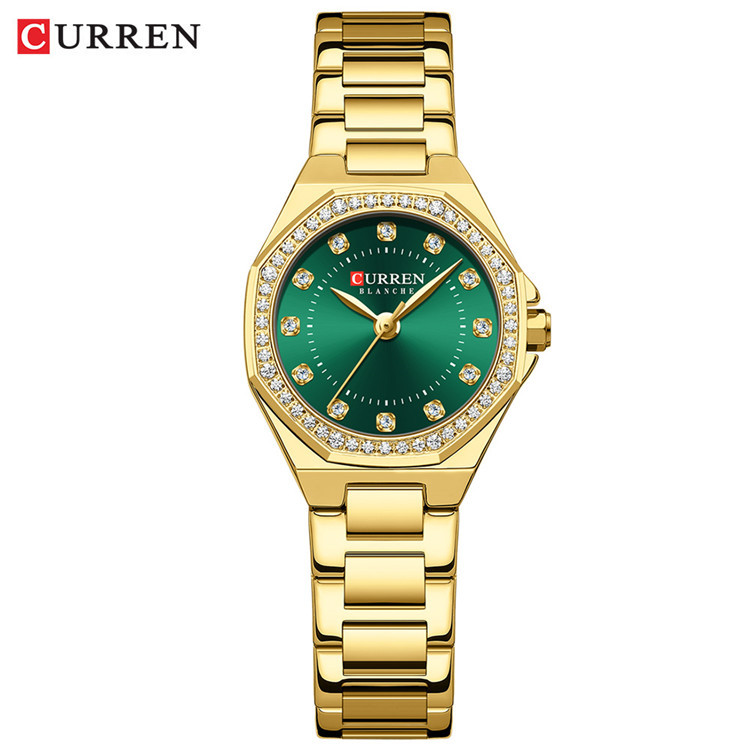 CURREN / CURREN 9100 moda minimalista hombre mujer casual reloj de diamantes disco hombre relojería