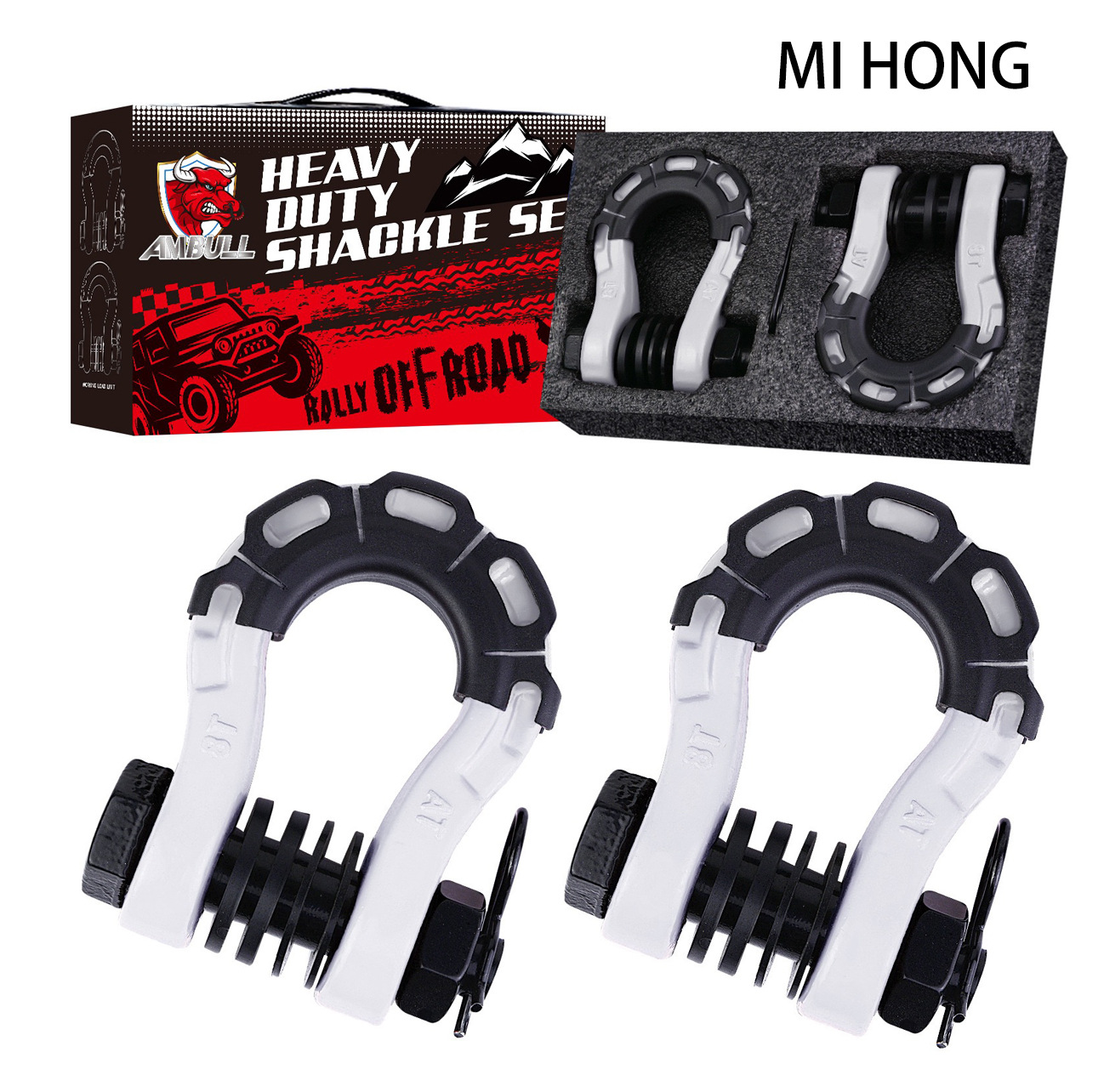 Manufacturer's Ready Stock Cross-Border Supply of 8t High-Strength Special-Shaped Forged Off-Road Vehicle Trailer Shackle Spray Plastic 3/4U-Shaped Hook