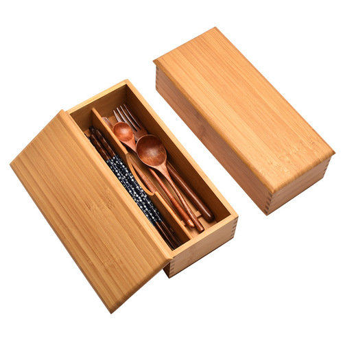 Japanese chopstick box with lid hotel spoon and fork cutlery storage box lettering kitchen supplies compartmentalized chopstick basket