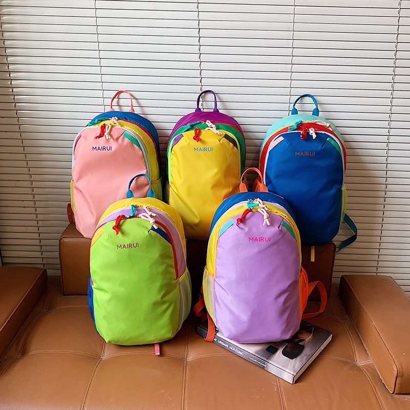 Mochila de dopamina de color contraste para niños y niñas, mochila escolar de gran capacidad, nuevo paquete de montaña infantil transfronterizo