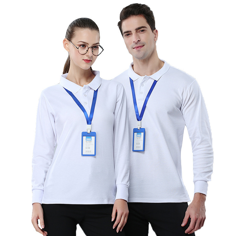 長袖poloシャツカスタムロゴ精練綿襟広告活動文化シャツ印字企業作業服刺繍|undefined