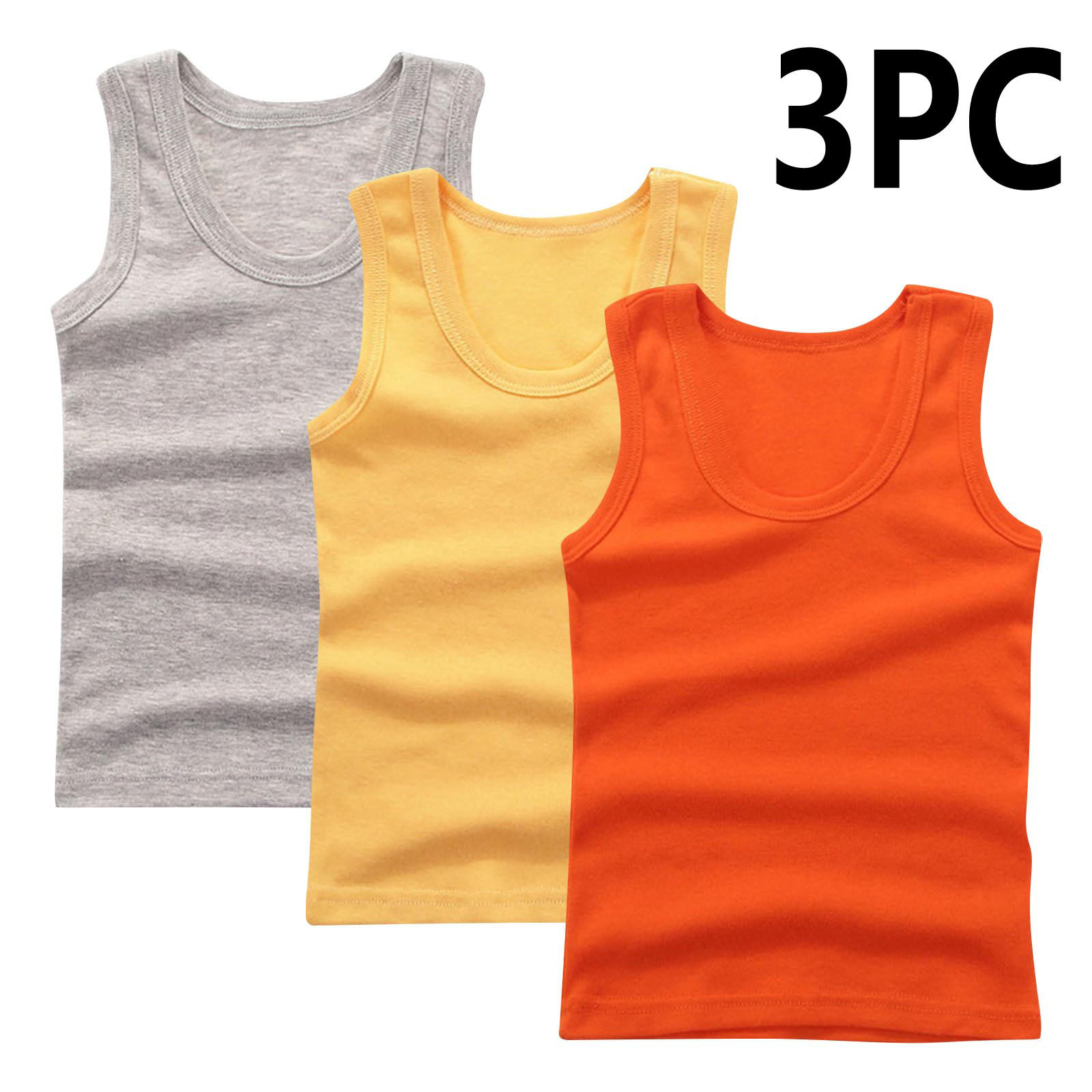 DK tank top-orange+yellow+grey
