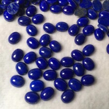 批发天然石青金石戒面 微金微白椭圆形蛋形平底青金石 半成品裸石