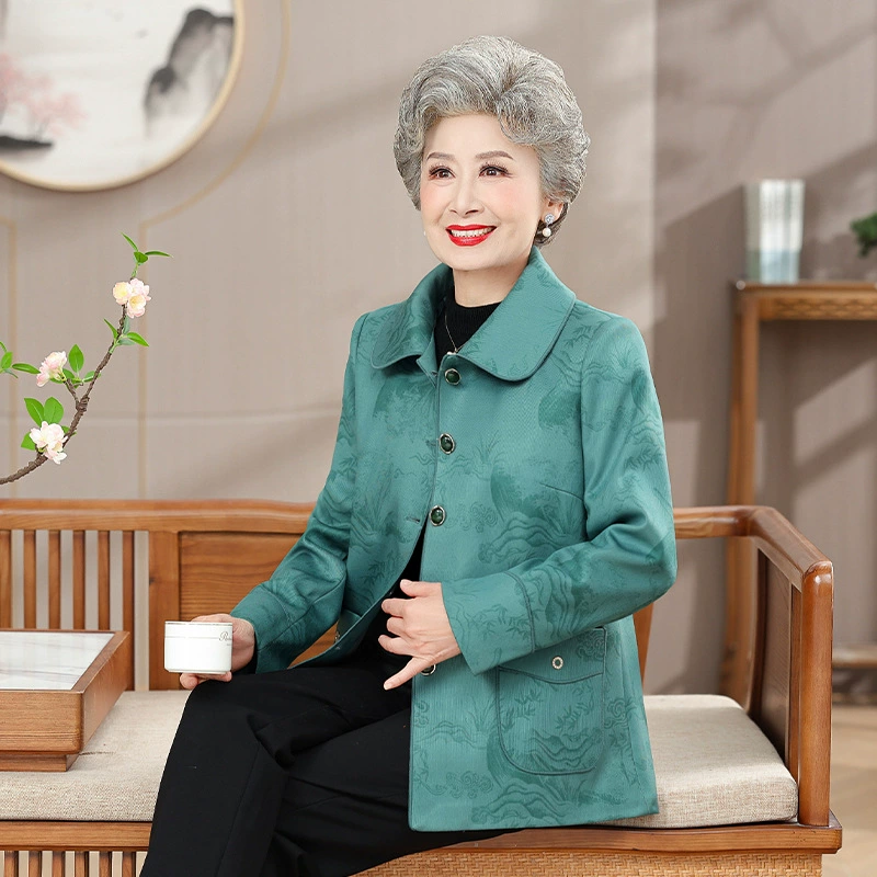 Осенняя куртка с длинным рукавом для мамы, 60 лет