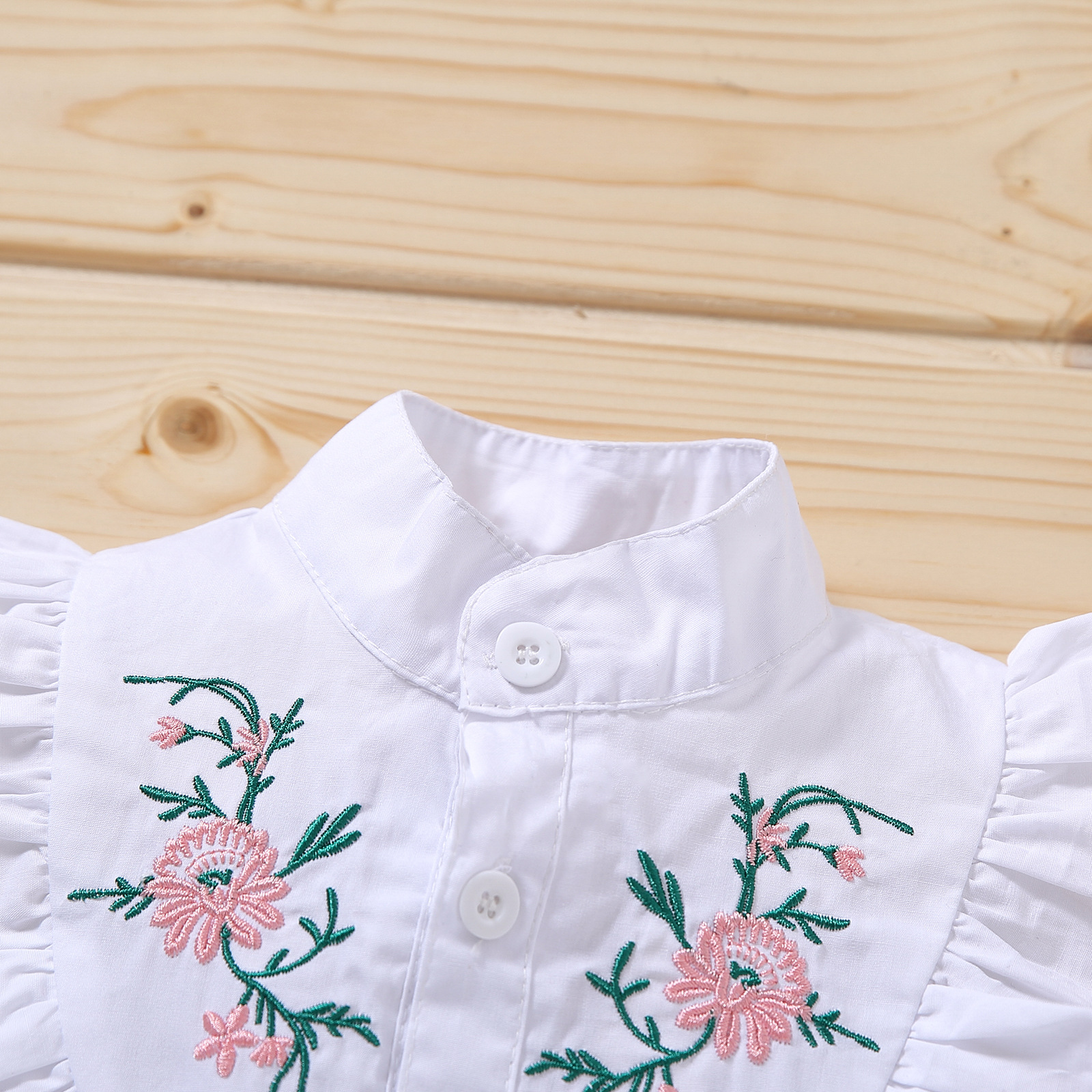 Fashion Flower Embroidery Polyester Girls Clothing Sets display picture 2