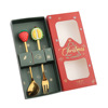 Christmas spoon, cartoon cute set, dessert gift box for elderly