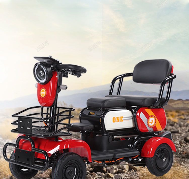 New Phoenix Electric Four-Wheel Vehicle - White Red Mother Electric Four-Wheel Vehicle