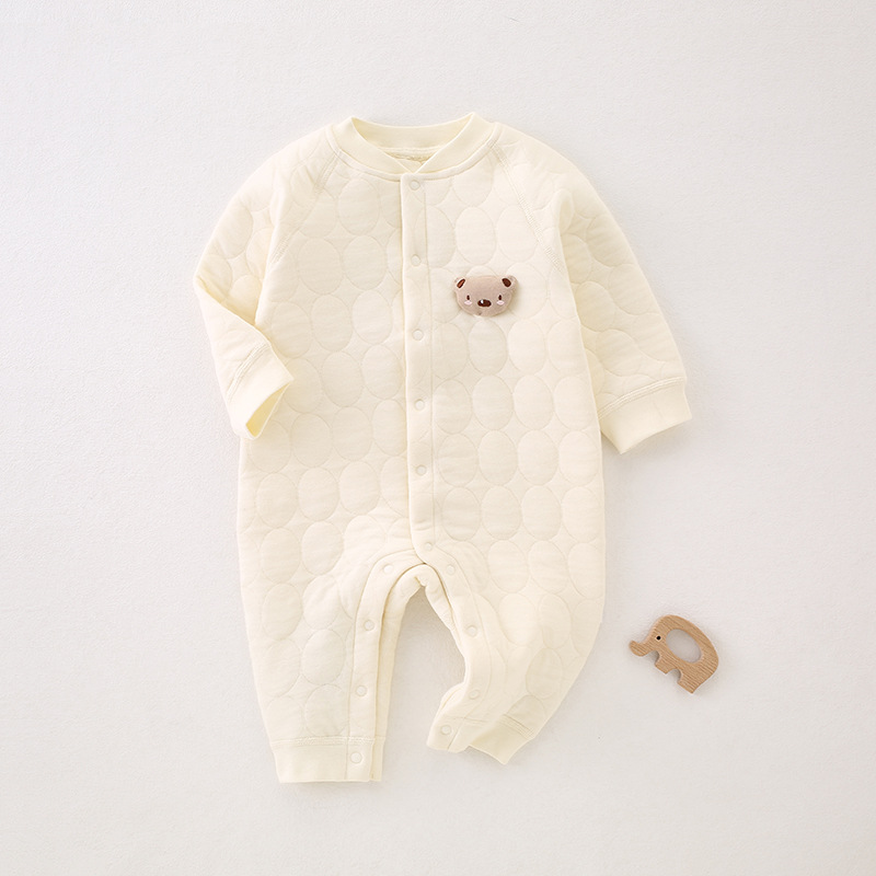 Ropa de bebé recién nacido primavera y otoño tipo A mono hombres y mujeres bebé algodón clip de algodón algodón cálido mameluco de bebé