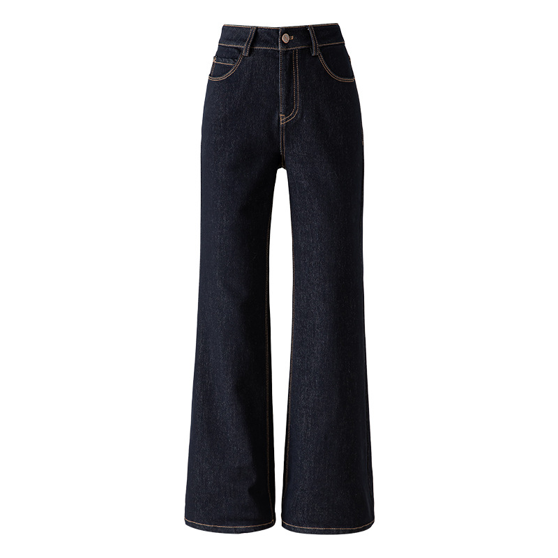 Quần jean nữ ống loe cạp cao dáng bootcut, lót lông mùa đông — Xanh denim (mùa đông cộng nhung) 85635