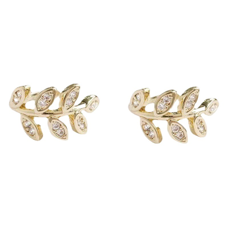 Sudeste de Asia japonés y coreano simple hoja oreja hueso clip no perforado clip de oreja pendientes ajustables Super Hada Mori pendientes