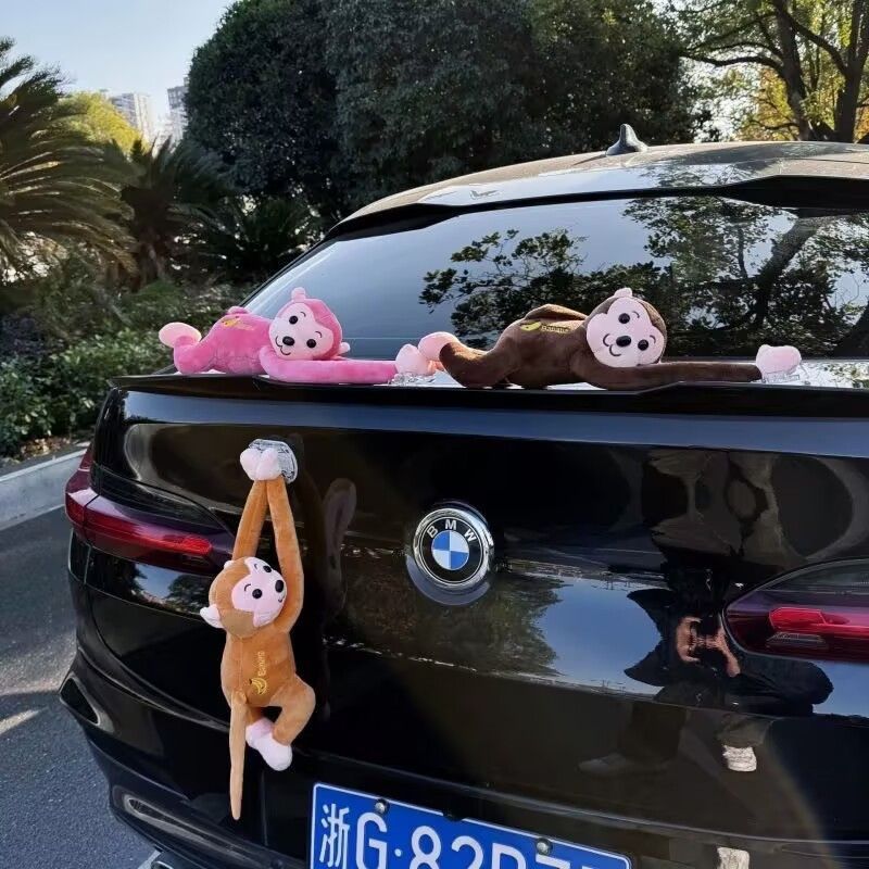 Funny Car Rear Monkey Pendant Decoration Long-Armed Monkey Doll Car Decoration Plush Toy Creative Monkey