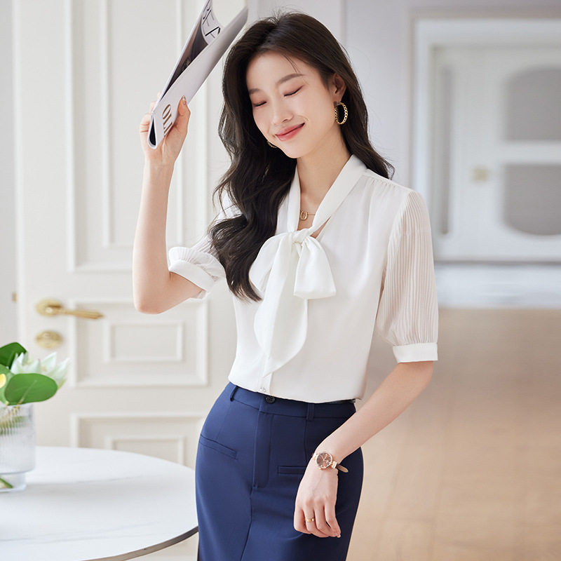 Summer elegant shirt with bow