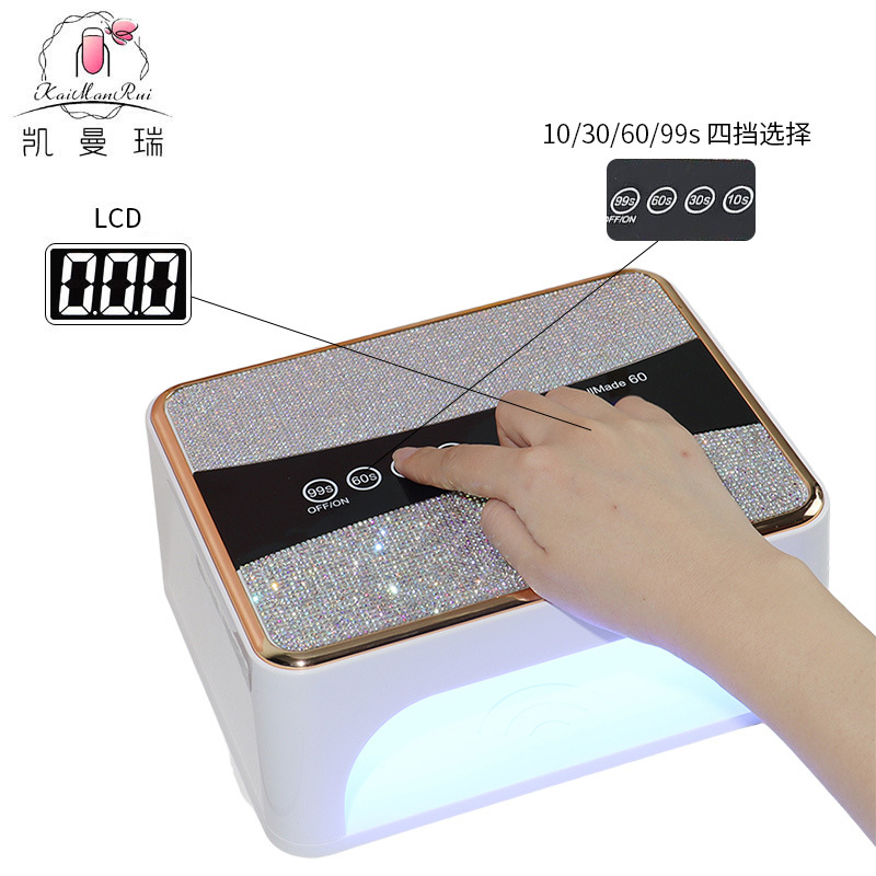 Máquina de fototerapia de almacenamiento de energía portátil de alta potencia de 168W, lámpara de horneado de uñas, lámpara de fototerapia especial transfronteriza para manicuras