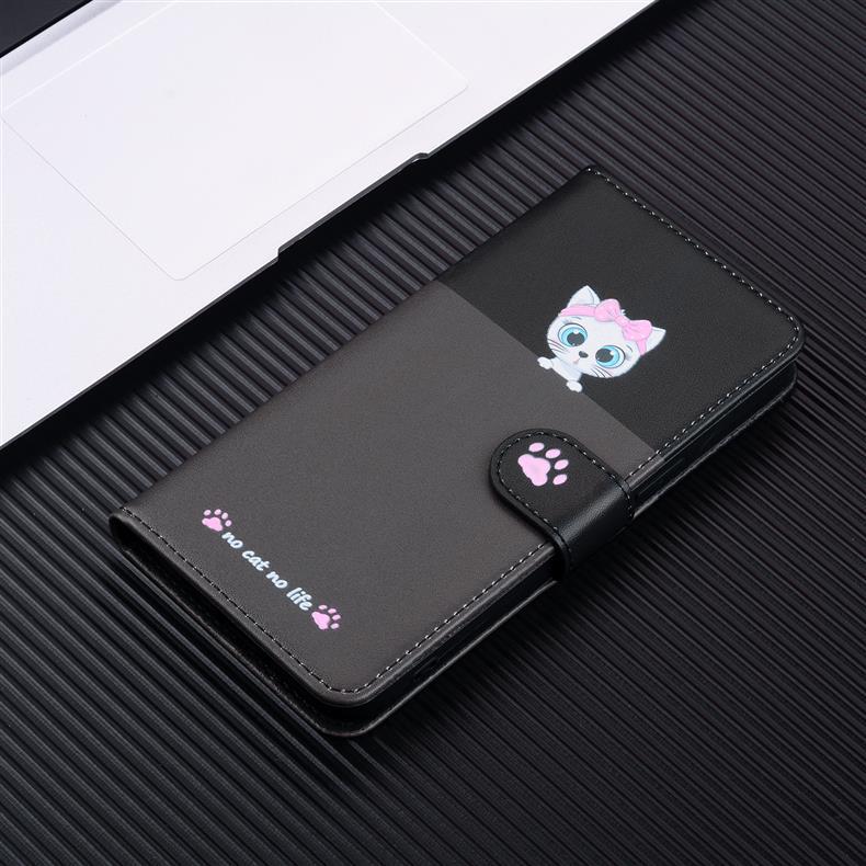 iPhone 16 uyumlu deri kılıf, çizgi film Apple 14 Pro Max boyalı telefon kılıfı, kapaklı kartlık, düşmeye dayanıklı 15