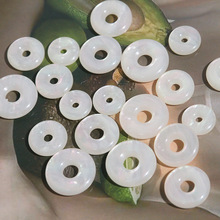 幻彩仿贝母圆形猫眼石平安扣立体配件DIY耳环女手链项链配饰材料