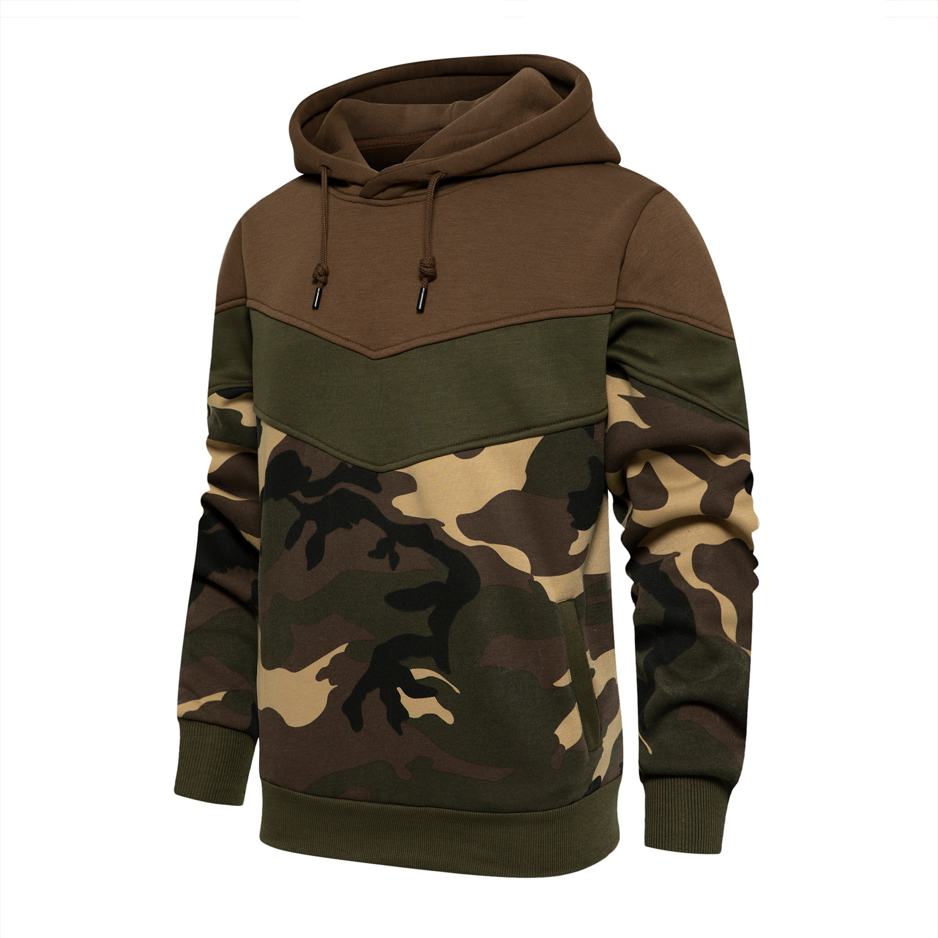Herrenbekleidung Frühling und Herbst Herren farblich passende und kontrastierende modische Kapuzenpullover Herren lässige Sportoberteile_voghion.com