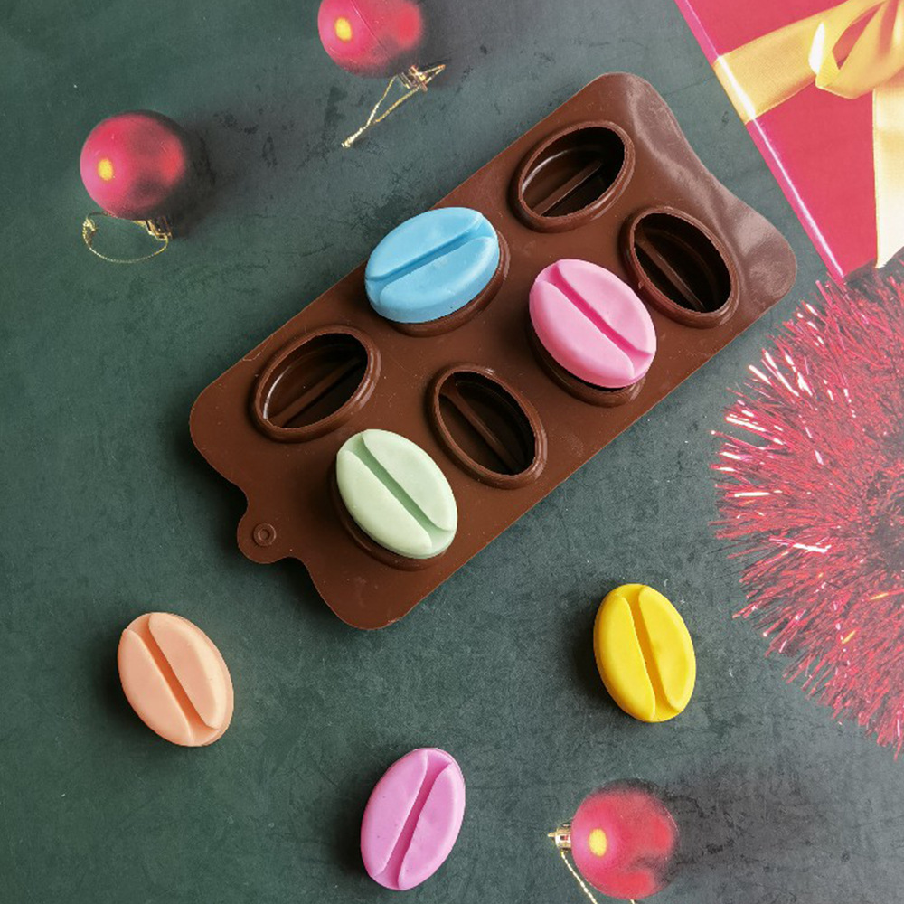 7 granos de café de chocolate 218 pastel molde de silicona gelatina pudín molde de pastel herramientas de horneado