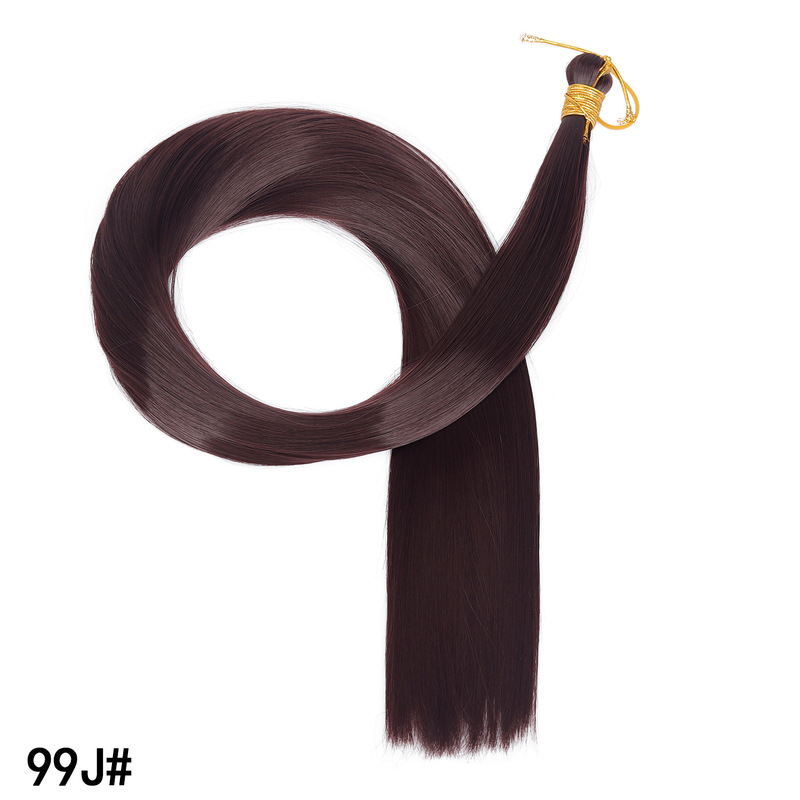 外贸欧美化纤直丝发把straight bulk hair高温丝接发直条发把批发|undefined