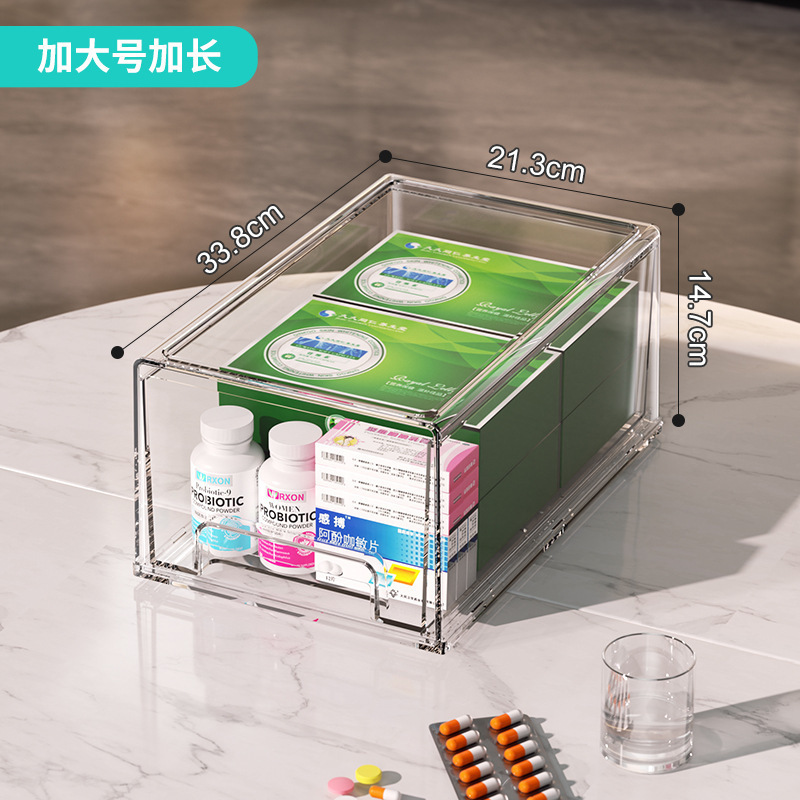 抽屉式药箱家用医药箱透明药物收纳盒家庭装大容量药品收纳箱药盒|undefined