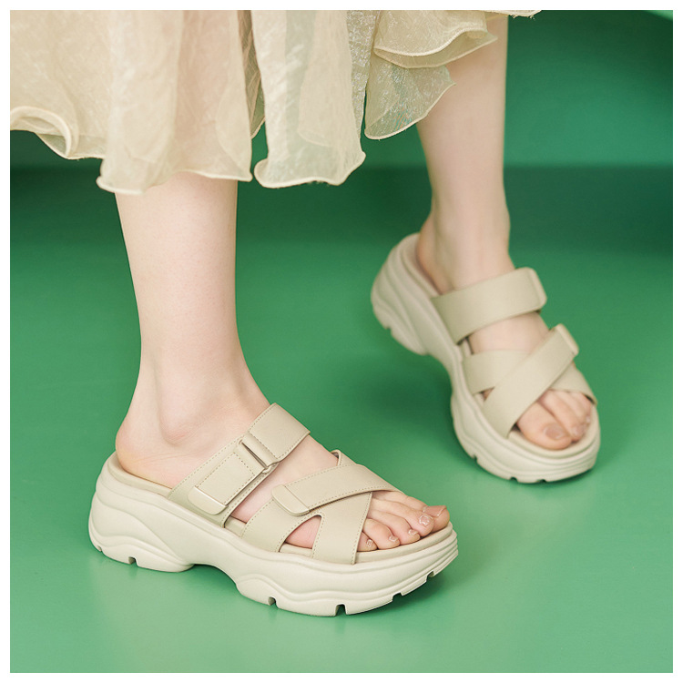 Dép sandal nữ đế dày quai chữ V có dán chống trượt phong cách thể thao — màu hồng, Xanh ngọc lam tốicolor, màu mơ chi tiết 6