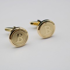 Cross-border French cufflinks and cufflinks 26 English cufflinks metal copper material stainless steel letter cufflinks
