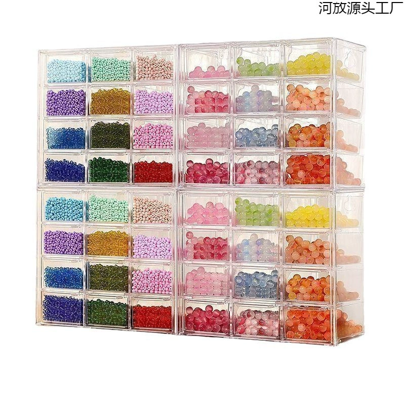 Beads, transparent beaded bracelet, storage box, storage system