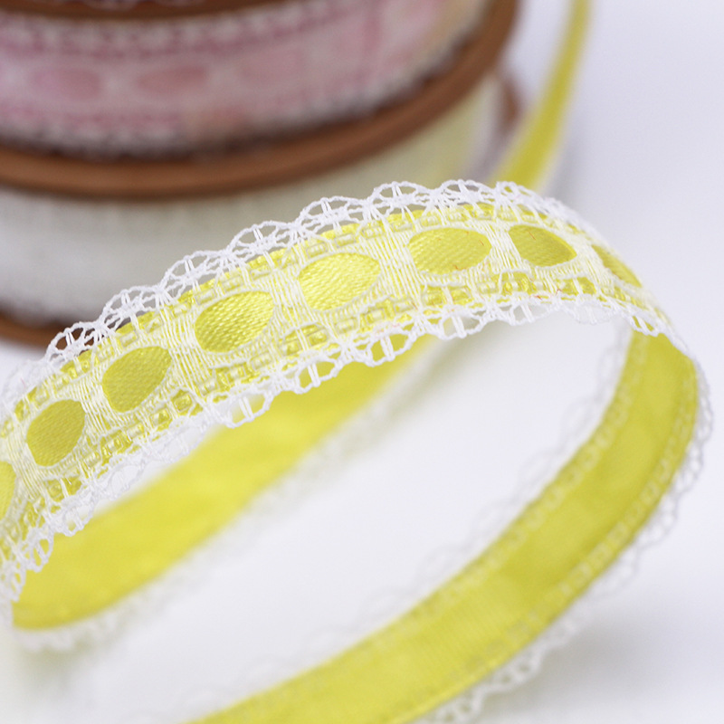 (2개) 공장 15MM 봄과 여름 폴리 에스터 비 탄성 레이스 리본 헤어 액세서리 활 선물 꽃 포장 리본