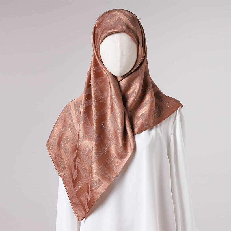 Retro Seidenschal Quadratisch Damen Sommer Versatile Kopftuch_voghion.com
