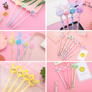 High-value sequins gel pen creative stationery office supplies sign pen cartoon student exam black foundry pen