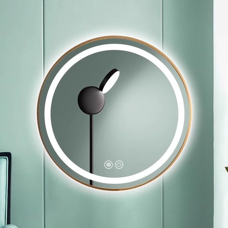 Espejo inteligente de baño de aluminio marco LED pantalla táctil pared espejo de baño inodoro anti-smog Sendai 1