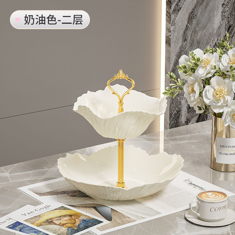 軽くて豪華な多層花びらトレイ、リビングルーム用の高級落下防止ドライフルーツトレイ、高級業務用デザートスナックトレイ|undefined