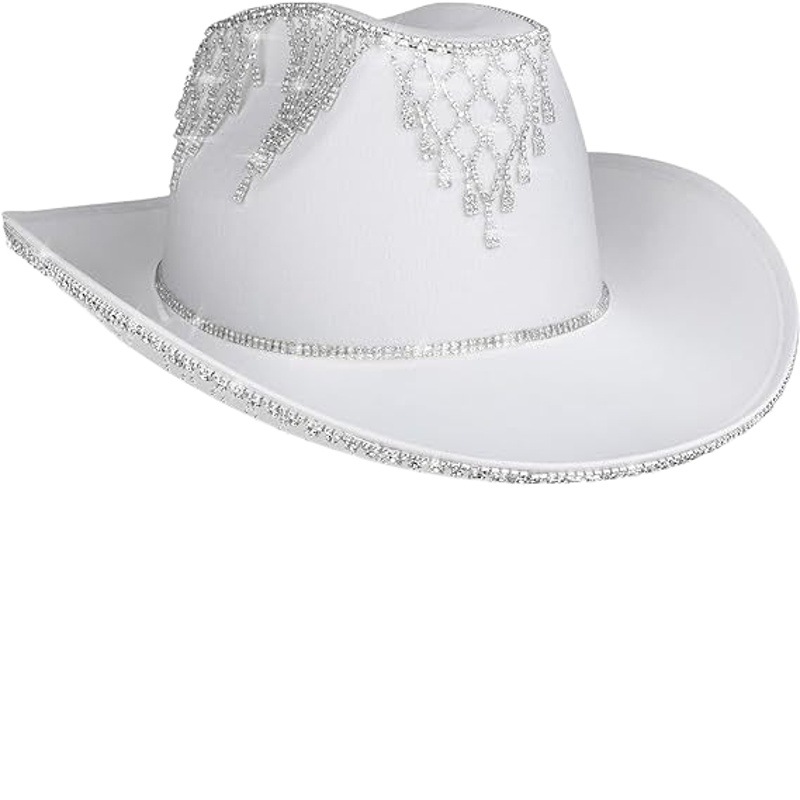 Disco Ball Ball Ball Sombrero de vaquero Espejo plateado Sombrero de fiesta individual Escenario de rol Vestir Sombrero de rol