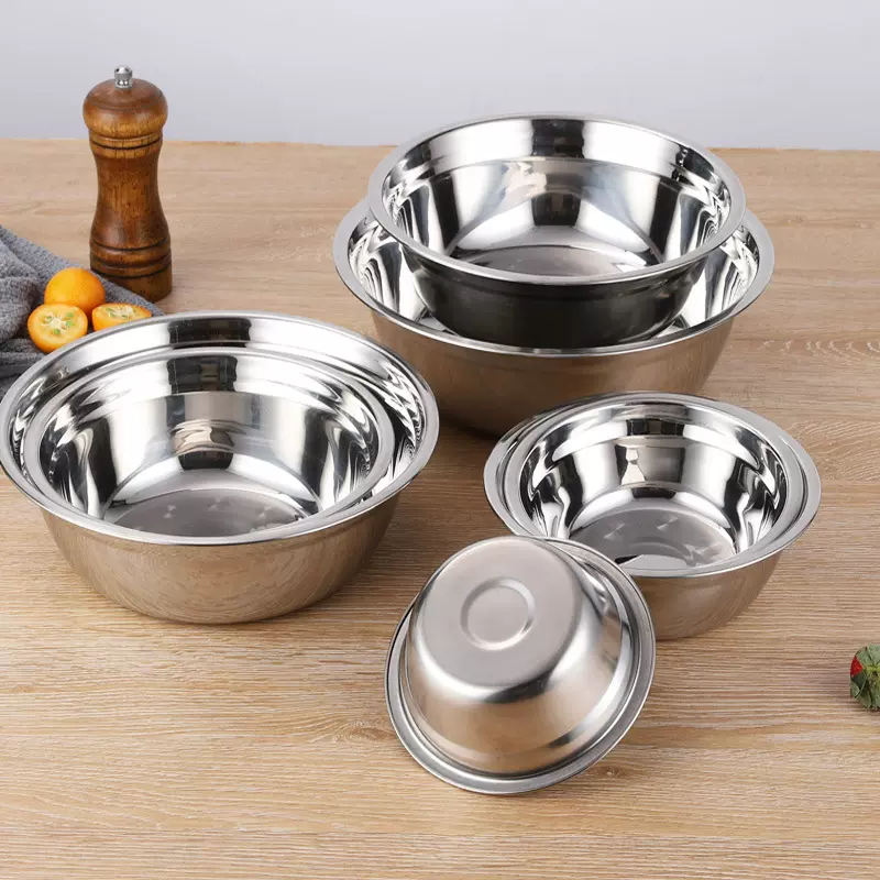 304不锈钢加厚汤盆圆盘酒店家用洗菜盆多用食堂饭店小碗调料菜蝶