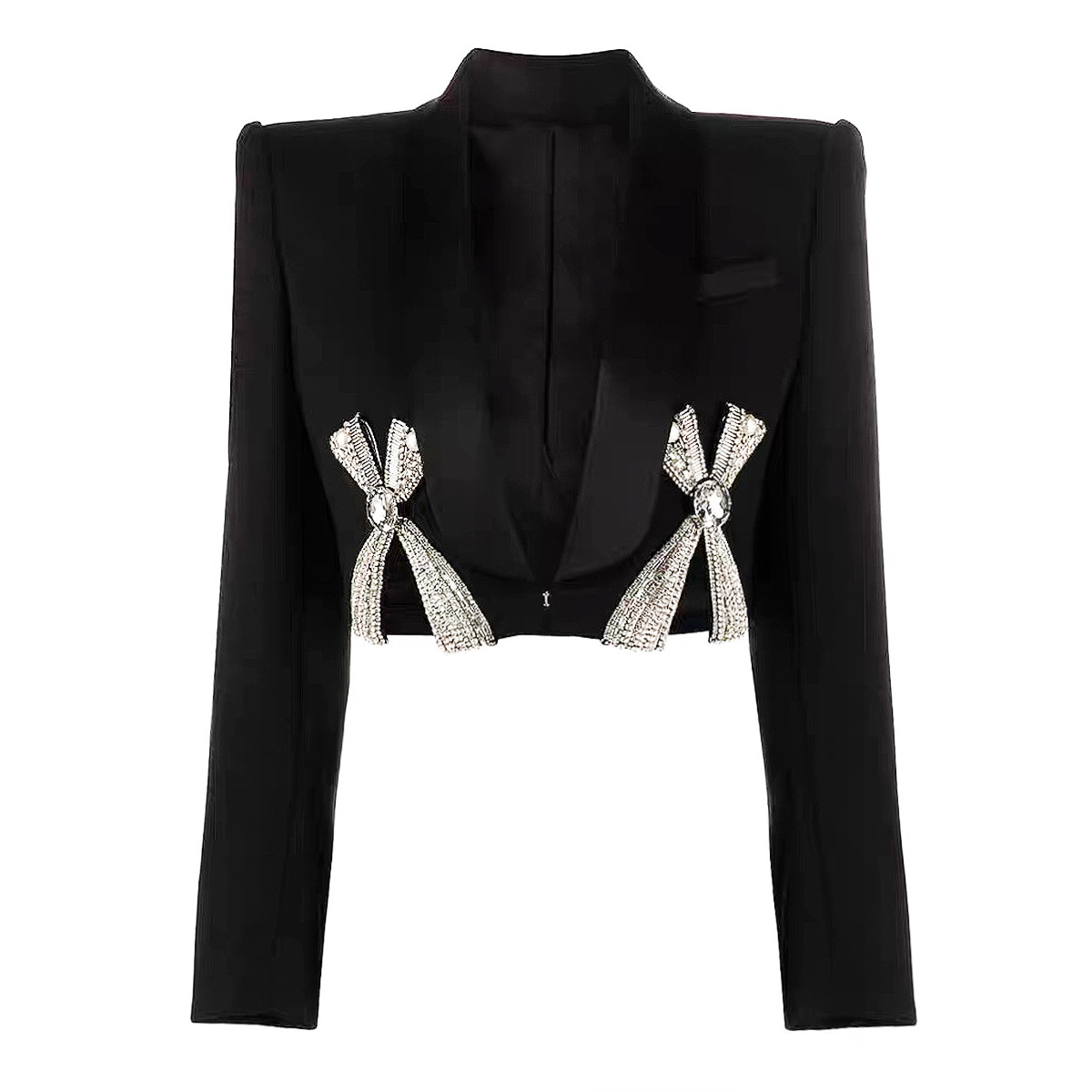 Dameskleding Lente en herfst Nieuwe high-end handgemaakte Diamond Suit Lange mouwen Slim Temperament Commuter Dames Suit Rok Set_voghion.com
