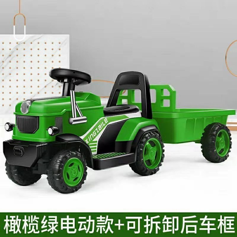 High -profile olive green electric tractor+rear fighting