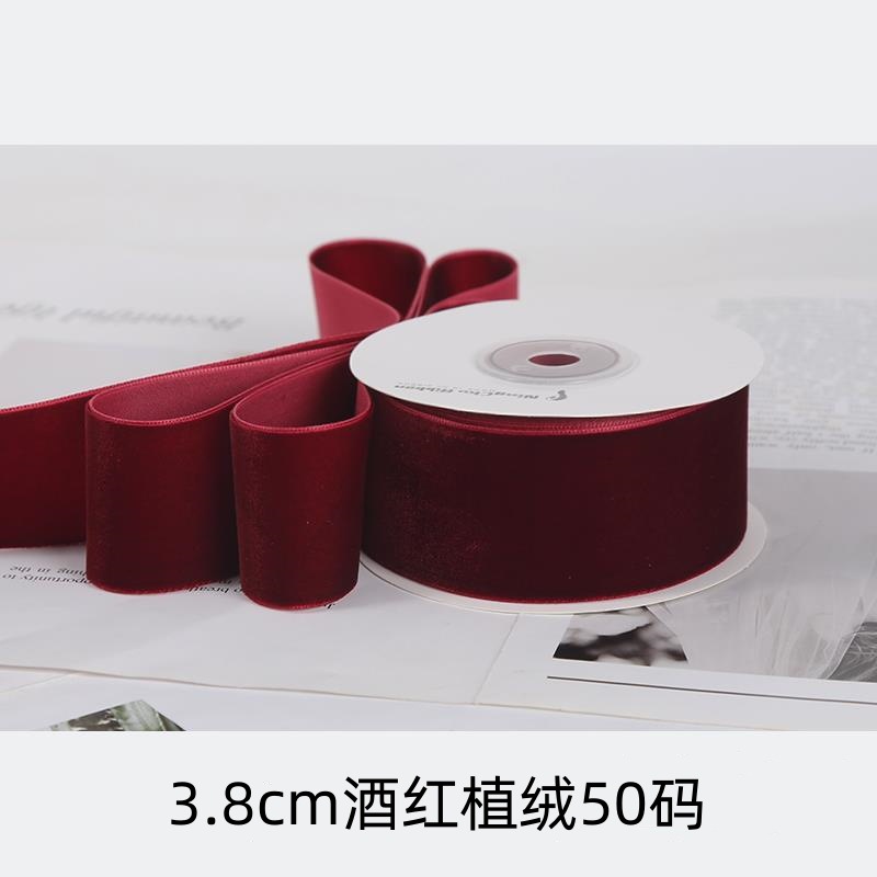 Gran bandeja de un solo lado de cinta de terciopelo cinta de terciopelo para el cabello arco DIY flores regalos accesorios de ropa