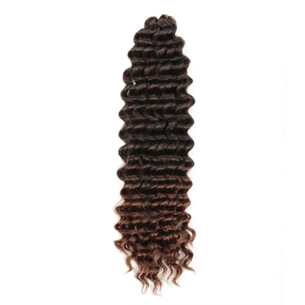 22 pulgadas profunda torcedura tubo africano peluca larga Pelo Rizado onda de agua fibra química baja temperatura de seda onda profunda