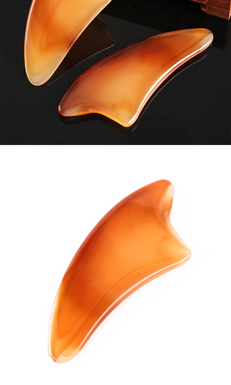 Gua Sha Massage Board Set with Facial Acupoint Wand Heart Shaped Scraping Tool for Face Eye Body Care 40g in use
