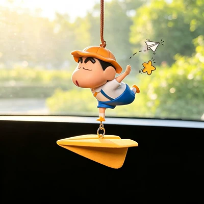 2026 New Genuine Crayon Shin-chan Car Pendant for Interior Rearview Mirror, Cute and Therapeutic Hanging Decoration