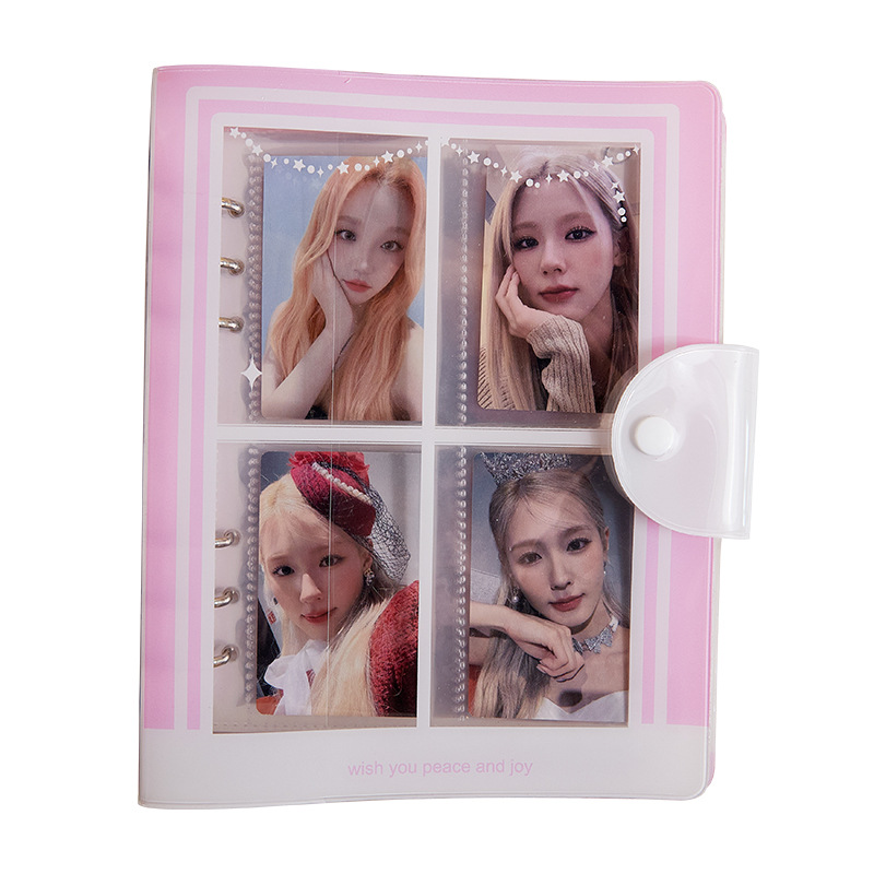 Álbum de tarjetas de ventana transparente coreano, persiguiendo estrellas, álbum de ídolos, álbum de almacenamiento de tarjetas pequeñas, álbum de fotos Polaroid de cuatro cuadrículas de 3 pulgadas
