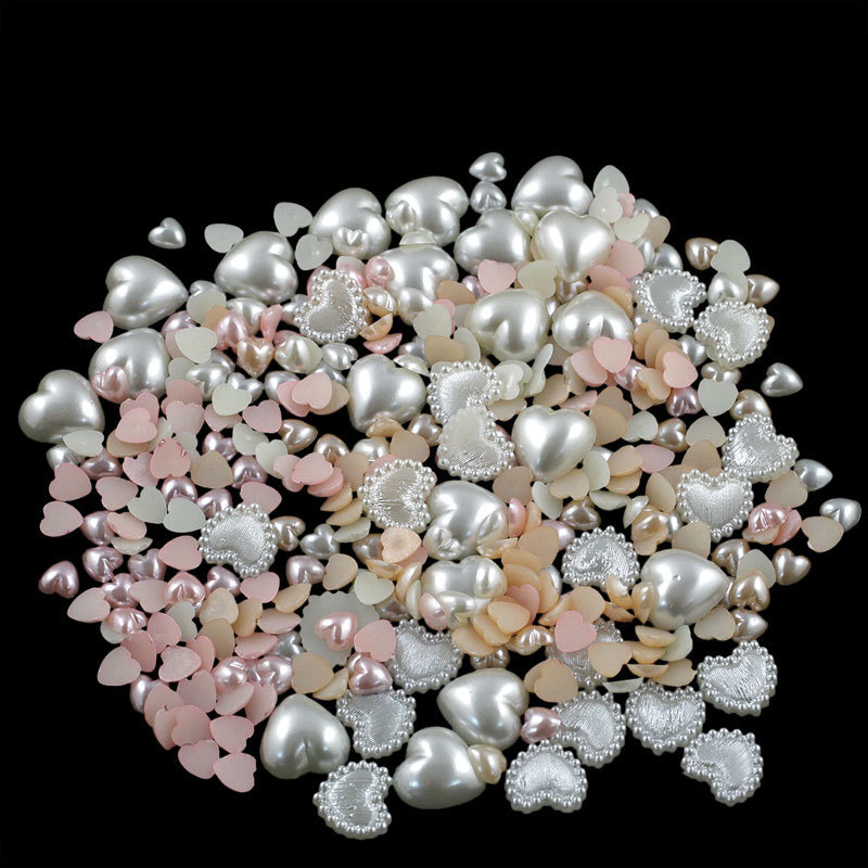 Flat shaped non-porous Pearl phone shell beauty nail art stickers diamond hair accessories handmade DIY material Accessories Wholesale