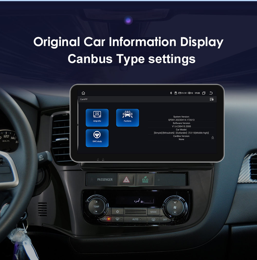 10.33inch Suitable for 12-18 Mitsubishi Outlander 3Rd Generation Car Central Control Navigation Bluetooth Wireless Carplay