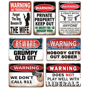 Personalized Slogan Beer Character Iron Painting Retro Nostalgic Creative Iron Wall Hanging Bar Wall Decoration Hanging Painting